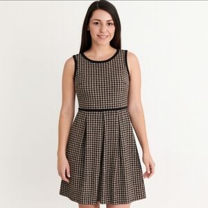 Max Studio Houndstooth Sleeveless Knee Length Dress Sz Lg